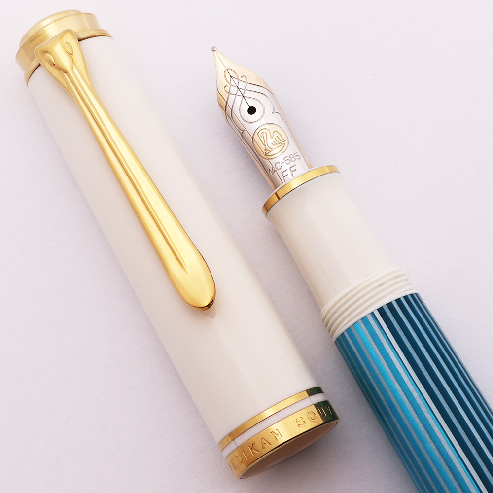 Pelikan M600 Souveran Fountain Pen - 2018 LE Turquoise-White